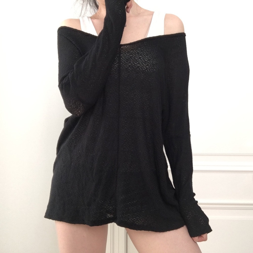 Free People Knit Top-Black-Small, Med, Large